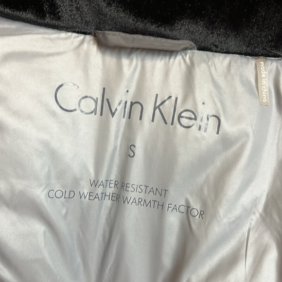 Calvin Klein quilted puffer gray  jacket with hood S - Picture 8 of 12